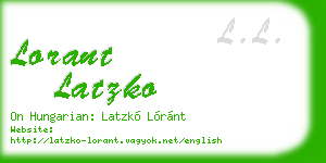 lorant latzko business card