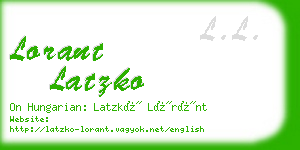 lorant latzko business card
